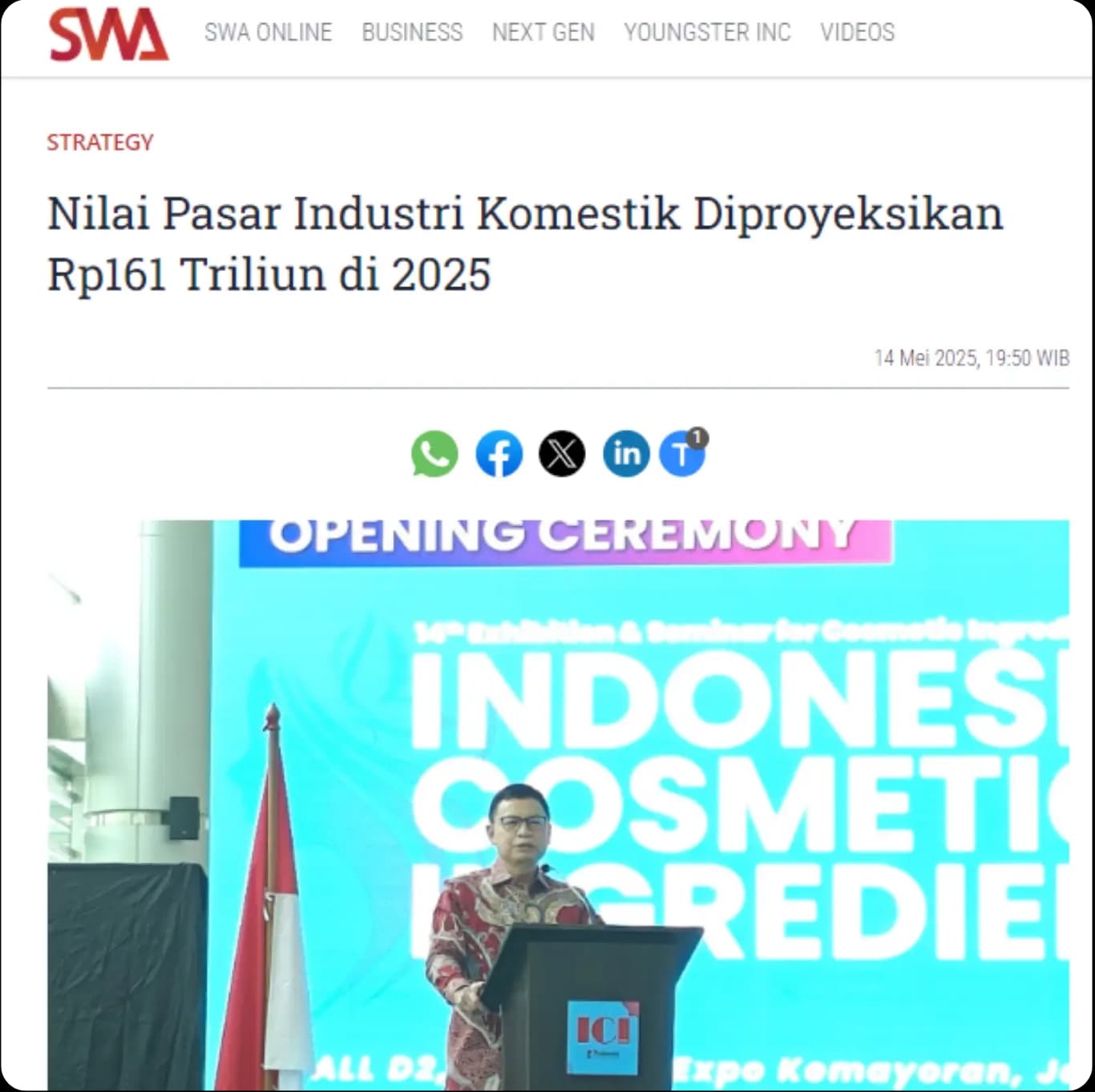 Opening Ceremony Indonesia Cosmetic Inside